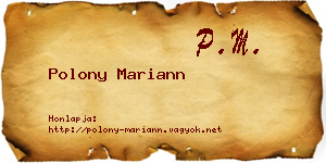 Polony Mariann névjegykártya