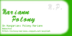 mariann polony business card